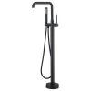 JimsMaison Single Handle Floor Mounted Freestanding Tub Filler With Hand Shower