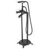 Anzzi Tugela 3-Handle Claw Foot Tub Faucet With Hand Shower, Matte Black