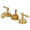 Kingston Brass Widespread Bathroom Faucet With Brass Pop-Up, Brushed Brass