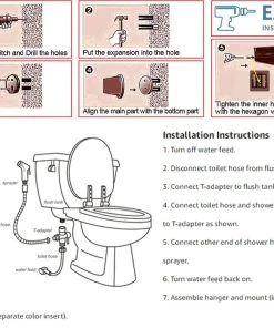 Allfixture Wall-Mounted Handheld Bathroom Toilet Bidet Faucet Sprayer 13 Allfixture Wall-Mounted Handheld Bathroom Toilet Bidet Faucet Sprayer -Moen-shop 59c144b60334767a 0249 w800 h800 b0 p0