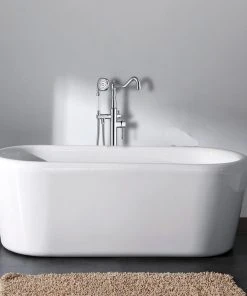 Jims Maison Freestanding Single Handle Bathtub Faucet With Shower Hose, Chrome -Moen-shop 5a61b7bf02443797 3004 w800 h800 b0 p0