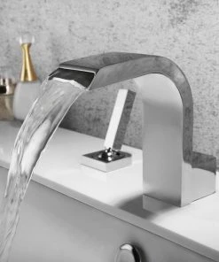HOMARY Widespread Waterfall Bathroom Sink Faucet,Deck Mount Bathroom Mixer Faucet, Chro -Moen-shop 5c41d5930ef076bb 7989 w800 h800 b0 p0