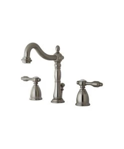 Kingston Brass Widespread Bathroom Faucet With Retail Pop-Up, Brushed Nickel