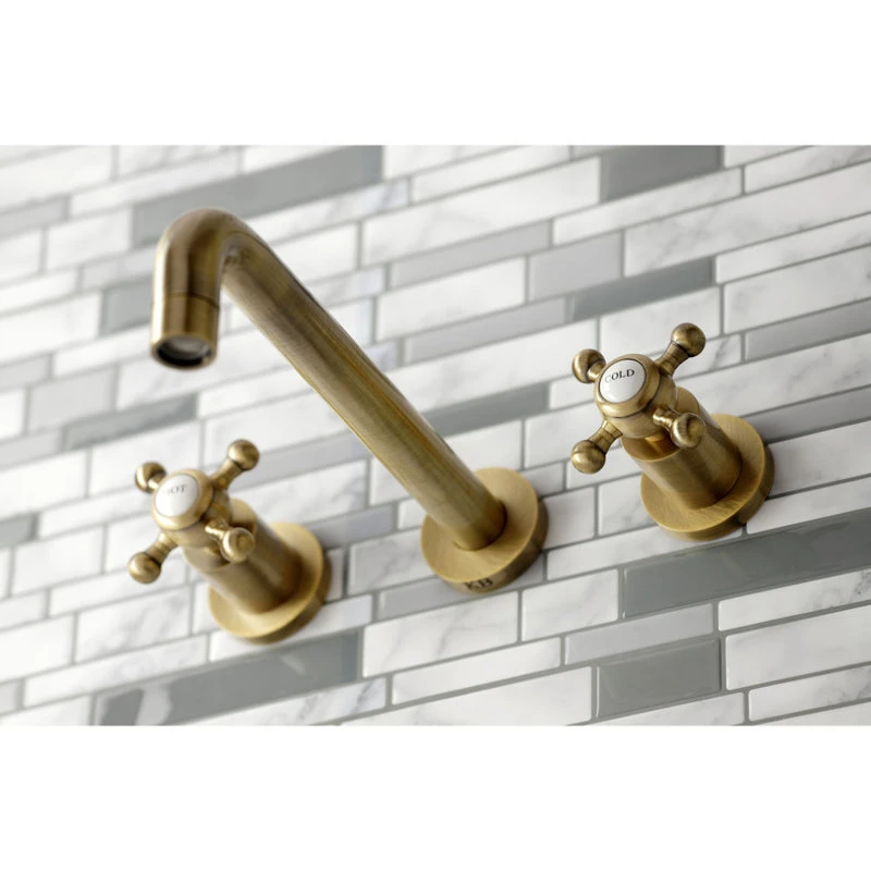 Kingston Brass KS8023BX Two-Handle Wall Mount Tub Faucet, Antique Brass 4 Kingston Brass KS8023BX Two-Handle Wall Mount Tub Faucet, Antique Brass - Image 4
