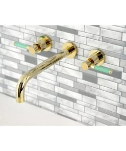 Kingston Brass KS8022DKL Two-Handle Wall Mount Tub Faucet, Polished Brass -Moen-shop 5de18a04013fb79c 0641 w800 h800 b0 p0