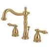 Kingston Brass Widespread Bathroom Faucet With Brass Pop-Up, Polished Brass