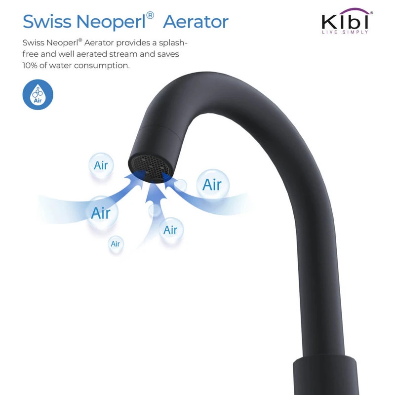 Kibi USA Circular Widespread Sink Faucet With Pop Up Drain, Matte Black 7 Kibi USA Circular Widespread Sink Faucet With Pop Up Drain, Matte Black - Image 7