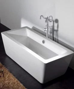 Jims Maison Freestanding Single Handle Bathtub Faucet With Shower Hose, Chrome -Moen-shop 5fc1b3c102443791 3004 w800 h800 b0 p0