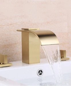 HOMARY Waterfall Double Handle Widespread Sink Faucet For Bathroom, Brushed Gold 11 HOMARY Waterfall Double Handle Widespread Sink Faucet For Bathroom, Brushed Gold -Moen-shop 6251f876005087c1 8762 w800 h800 b0 p0
