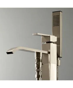 Kingston Brass Freestanding Tub Faucet With Hand Shower, Brushed Nickel -Moen-shop 63315b4d0bd8d15e 5176 w800 h800 b0 p0