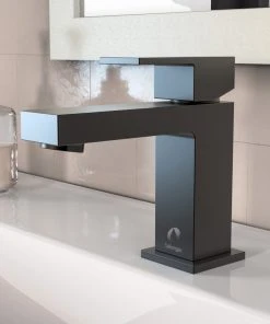Keeney Holdings LLC Belanger QUA21 Single Handle Bathroom Faucet With Drain, Matte Black -Moen-shop 6361db9a0ee125bd 7573 w800 h800 b0 p0