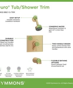 Symmons Duro Tub/Shower Faucet Trim Kit Wall Mounted, 1-Handle, Brushed Bronze, 1.5 Gpm -Moen-shop 63717a7e015e05bc 8423 w800 h800 b0 p0