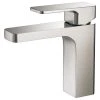 Blossom Kitchen & Bath Supply Blossom Brass Square Single Handle Bathroom Vanity Sink Faucet, Brushed Nickel