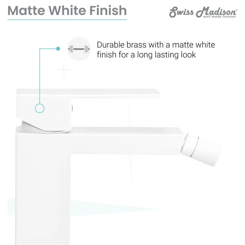 Swiss Madison Concorde Bidet Faucet, Matte White 7 Swiss Madison Concorde Bidet Faucet, Matte White - Image 7