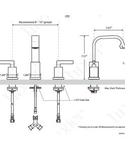 Luxier WSP04-T 2-Handle Widespread Bathroom Faucet With Drain, Oil Rubbed Bronze -Moen-shop 6431fcd501660919 4877 w800 h800 b1 p0