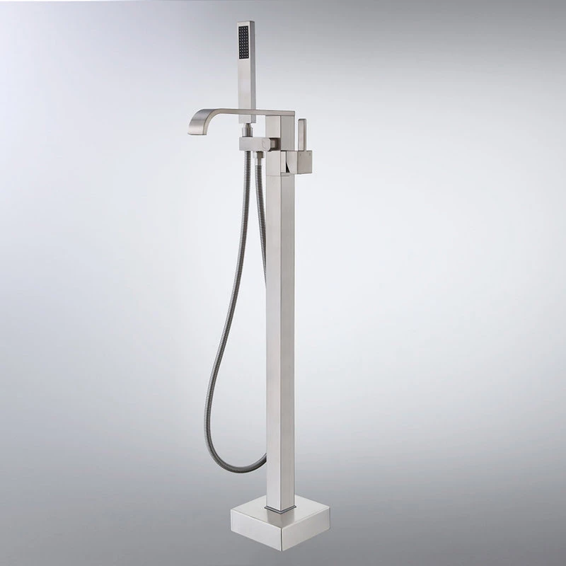 HOMARY Floor Mounted Single Handle Freestanding Bathtub Faucet With Handheld Shower, Br 9 HOMARY Floor Mounted Single Handle Freestanding Bathtub Faucet With Handheld Shower, Br - Image 9