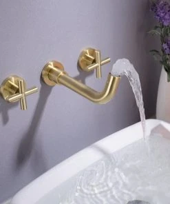 Maxwell Bathroom & Kitchen Inc Two Handle Wall Mount Bathroom Sink Faucet With Rough-in Valve, Brushed Gold 9 Maxwell Bathroom & Kitchen Inc Two Handle Wall Mount Bathroom Sink Faucet With Rough-in Valve, Brushed Gold -Moen-shop 65d16f3c0312ca21 6232 w800 h800 b0 p0