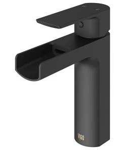 VIGO Ileana Single Hole Bathroom Faucet, Matte Black