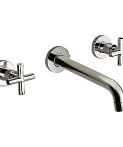 Dawn Kitchen & Bath Products, Inc Dawn Wall Mounted Double Handle Concealed Washbasin Mixer, Brushed Nickel