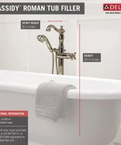 Delta Faucet Delta Cassidy Floor Mount Tub Filler Trim - Less Handle, Polished Nickel -Moen-shop 69013db60d25cd0b 1363 w800 h800 b0 p0