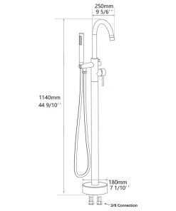 Jims Maison Freestanding Single Handle High Arc Bathtub Faucet With Shower Hose, Matte Black -Moen-shop 6a41339f02442cc9 3369 w800 h800 b1 p0