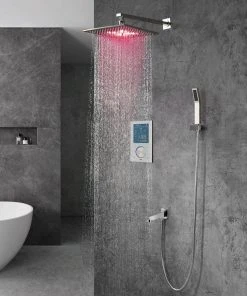 Fontana Showers Fontana Flavia Digital Color Changing LED Rainfall Shower Set, 12" -Moen-shop 6ac1ca620e746afd 0839 w800 h800 b0 p0