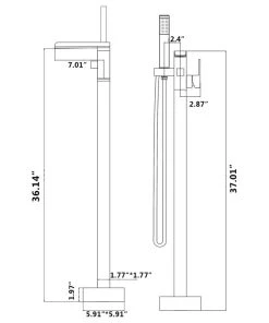JimsMaison Single Handle Floor Mounted Freestanding Tub Filler With Hand Shower, Brushed Ni -Moen-shop 6be17035030742fb 7658 w800 h800 b1 p0