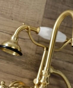 Kingston Brass AE11T7 Wall Mount Clawfoot Tub Faucet, Brushed Brass -Moen-shop 6c815e93013fb87c 1891 w800 h800 b0 p0