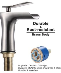 Yescom Aquaterior Single Handle Bathroom Faucet Waterfall Spout Mixer Tap (CUPC NSF) -Moen-shop 6cb180ea0d6964e3 3034 w800 h800 b1 p0