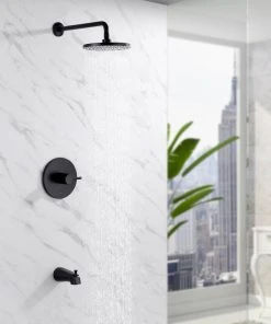 Luxier SS-C01-T-V Rainfall Shower Faucet With Valve And Spout, Oil Rubbed Bronze -Moen-shop 6dc1dbbb01f9c973 7221 w800 h800 b0 p0