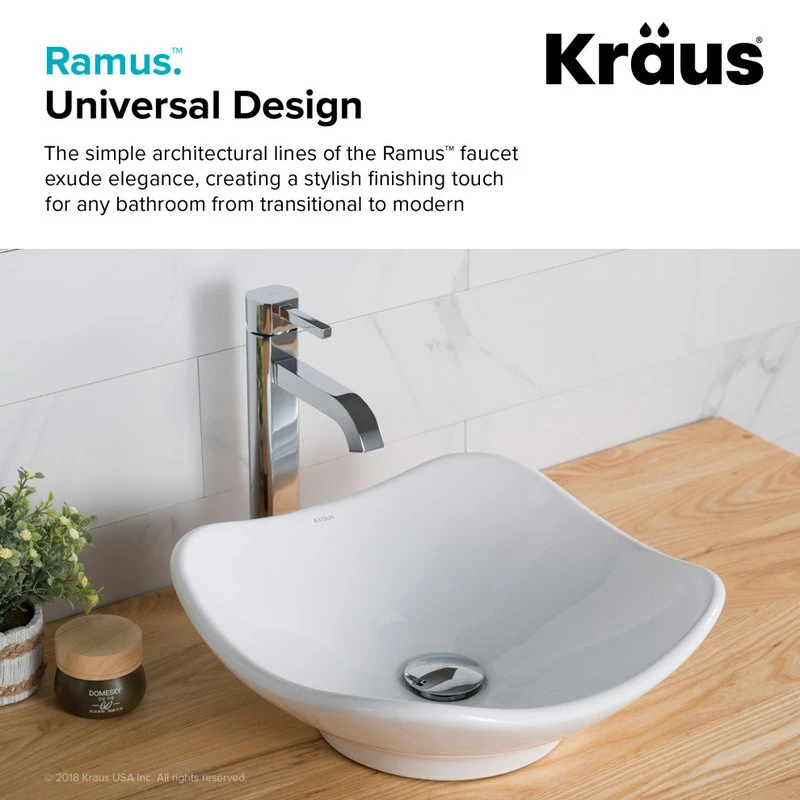 Kraus USA, Inc. Ramus Single Handle 1-Hole Vessel Bathroom Faucet, Chrome 7 Kraus USA, Inc. Ramus Single Handle 1-Hole Vessel Bathroom Faucet, Chrome - Image 7