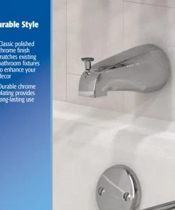 Keeney Holdings LLC Keeney PP825-35 Universal Bathtub Spout With Front Diverter, Polished Chrome -Moen-shop 6e5159fa01fa9e66 4545 w800 h800 b0 p0