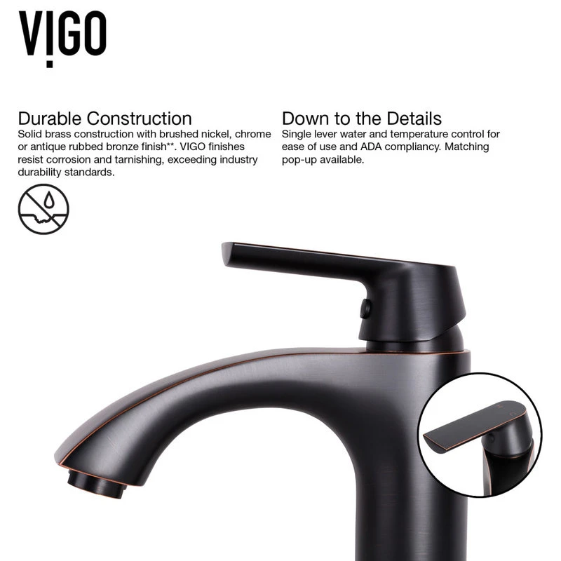 VIGO Linus Single-Handle Single Hole Bathroom Vessel Sink Faucet 8 VIGO Linus Single-Handle Single Hole Bathroom Vessel Sink Faucet - Image 8