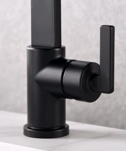Luxier BSH14-S Single-Handle Bathroom Faucet With Drain, Matte Black -Moen-shop 7051c4040165f42b 4878 w800 h800 b0 p0
