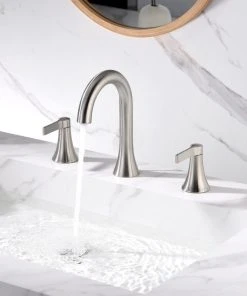 Luxier WSP11-T 2-Handle Widespread Bathroom Faucet With Drain, Brushed Nickel -Moen-shop 7051dc4c01660d0c 4848 w800 h800 b0 p0