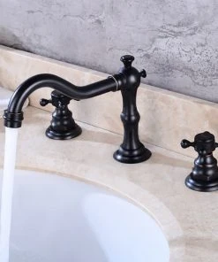 HOMARY Double Handle Bathroom Widespread Sink Faucet Victorian Spout, Antique Black -Moen-shop 7081b95d0051d0c3 2422 w800 h800 b0 p0