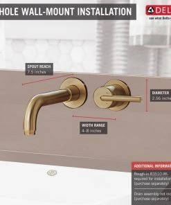 Delta Faucet Delta Trinsic Single Handle Wall Mount Bathroom Faucet Trim, Champagne Bronze -Moen-shop 70b1e1c50d25cce9 1400 w800 h800 b0 p0
