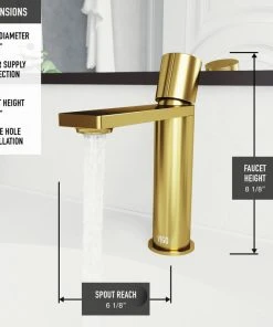 VIGO Halsey Single Hole Bathroom Faucet, Matte Gold 18 VIGO Halsey Single Hole Bathroom Faucet, Matte Gold -Moen-shop 71212d9f0f60a702 3021 w800 h800 b0 p0