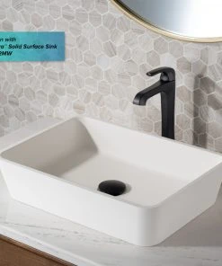 Kraus USA, Inc. Esta Single Handle Lever 1-Hole Vessel Bathroom Faucet Matte Black W PU Drain 21 Kraus USA, Inc. Esta Single Handle Lever 1-Hole Vessel Bathroom Faucet Matte Black W PU Drain -Moen-shop 71a114fe00e5ebe6 3277 w800 h800 b0 p0