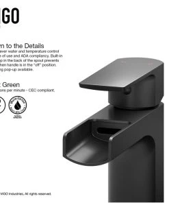 VIGO Ileana Single Hole Bathroom Faucet, Matte Black -Moen-shop 72a191640f4789d2 2983 w800 h800 b1 p0