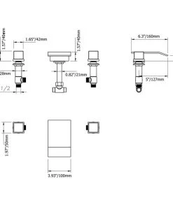 HOMARY Waterfall Widespread Bathroom Sink Faucet Square Double Handle Solid Brass, Chro -Moen-shop 74b194220040a807 4972 w800 h800 b1 p0