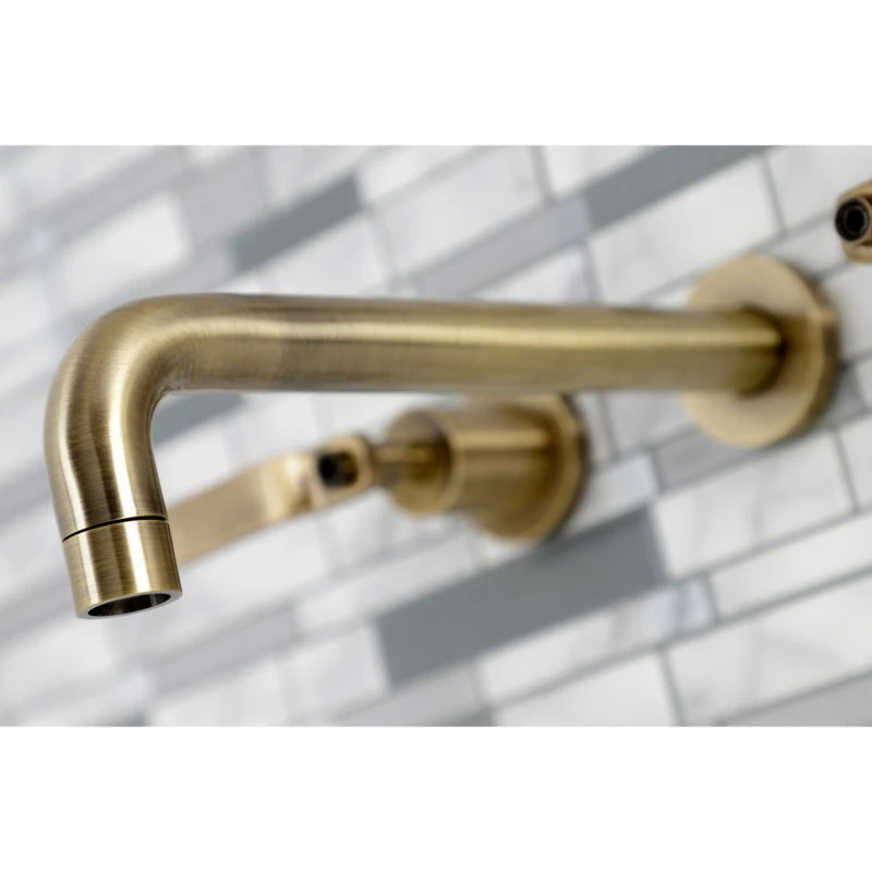 Kingston Brass KS8023KL Two-Handle Wall Mount Tub Faucet, Antique Brass 3 Kingston Brass KS8023KL Two-Handle Wall Mount Tub Faucet, Antique Brass - Image 3