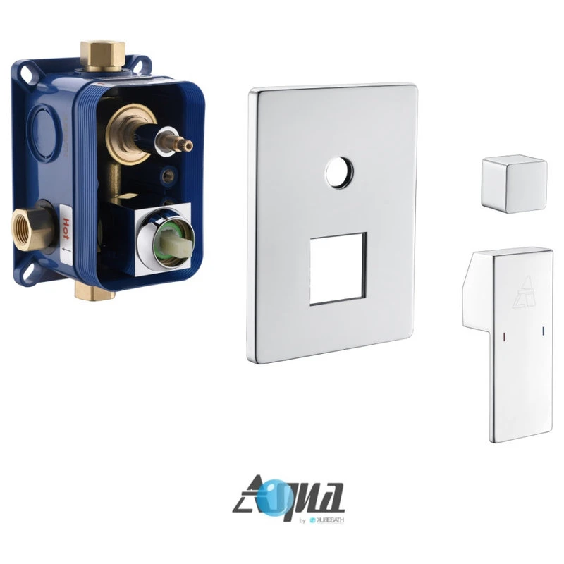 KUBEBATH Aqua Piazza Set, 12" Square Rain Shower, Handheld And Tub Filler, Chrome 3 KUBEBATH Aqua Piazza Set, 12" Square Rain Shower, Handheld And Tub Filler, Chrome - Image 3