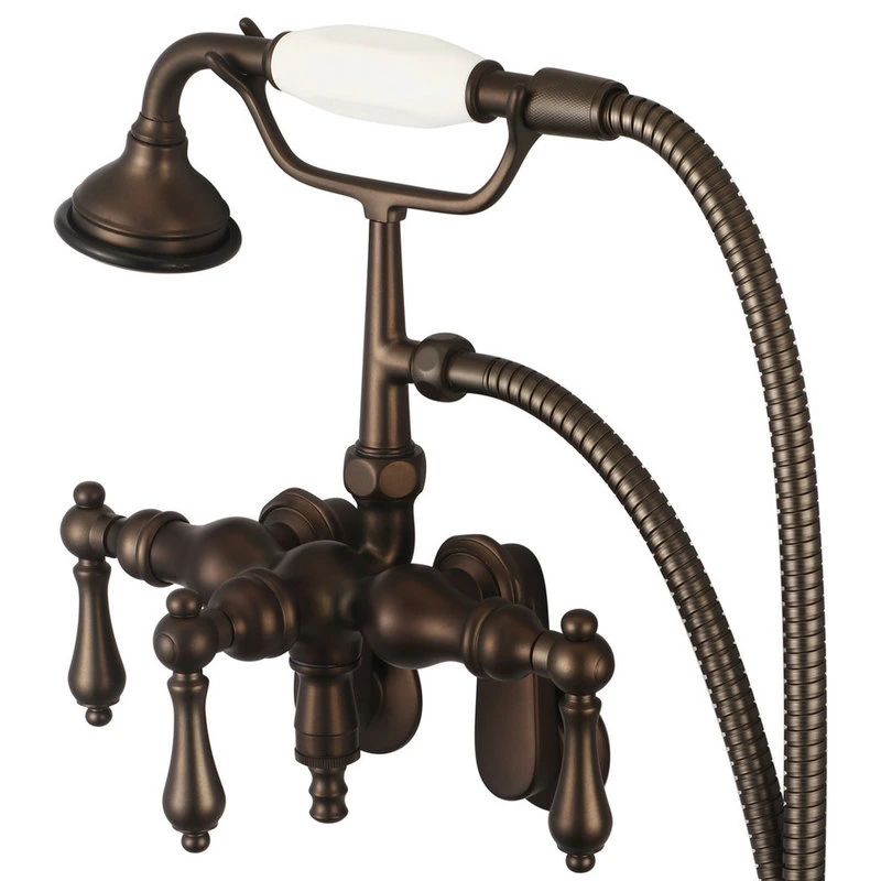 Water Creation Vintage Classic Wall Mount Tub Faucet With Handshower, Oil Rubbed Bronze Finish 1 Water Creation Vintage Classic Wall Mount Tub Faucet With Handshower, Oil Rubbed Bronze Finish