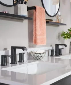 Moen T6708 Genta LX 1.2 GPM Widespread Bathroom Faucet - Matte Black -Moen-shop 7711d1410fb94f3e 4725 w800 h800 b0 p0