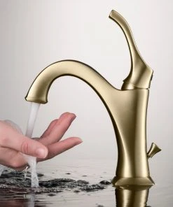 Kraus USA, Inc. Arlo Single Handle 1-Hole Bathroom Basin Faucet, Lift Rod Drain, Brushed Gold -Moen-shop 78b131a300e5e6a3 3184 w800 h800 b0 p0