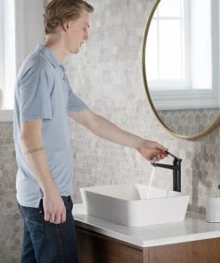 Kraus USA, Inc. Indy Single Handle Lever 1-Hole Vessel Bathroom Faucet Matte Black With PU Drain -Moen-shop 78f10d970f405640 3222 w800 h800 b0 p0