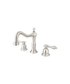 Kingston Brass Widespread Bathroom Faucet With Brass Pop-Up, Brushed Nickel