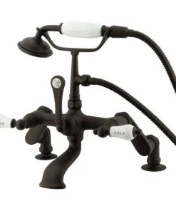 Kingston Brass Adjustable Center Deck Mount Tub Faucet, Oil Rubbed Bronze