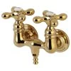 Kingston Brass Aqua Vintage 3-3/8" Wall Mount Tub Faucet, Polished Brass